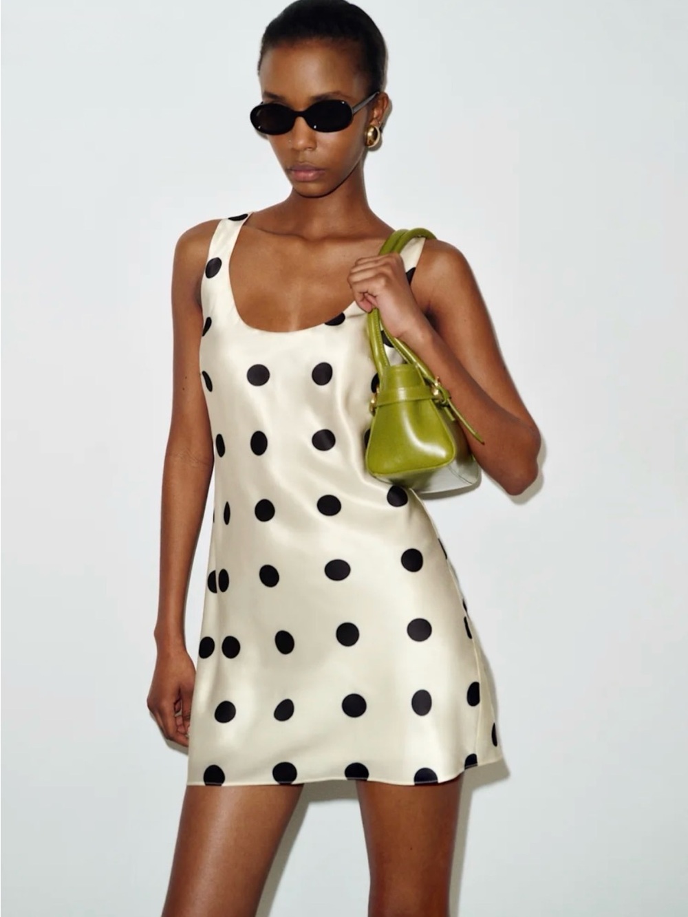 REFORMATION Eden Silk Dress in Pluto Dot S